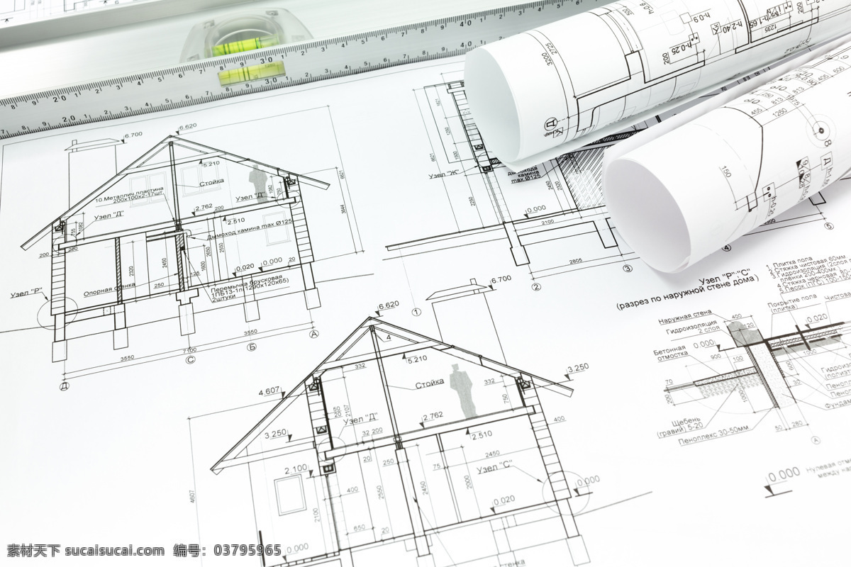 直尺 建筑 图纸 建筑图纸 制图工具 建筑设计 建筑平面图 建筑结构图 环境家居