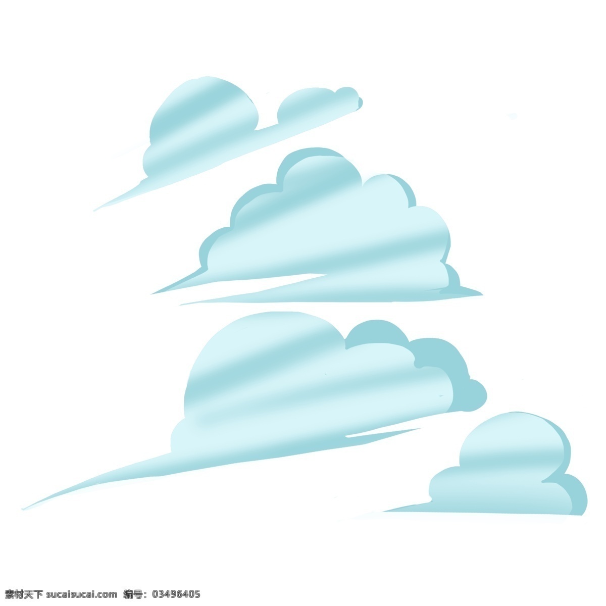 云朵 手绘 卡通 系列 装饰画 美好 寓意 淡雅 点缀 颜色 朴素 蓬松 卡通风格 白云朵朵 蓝色云彩