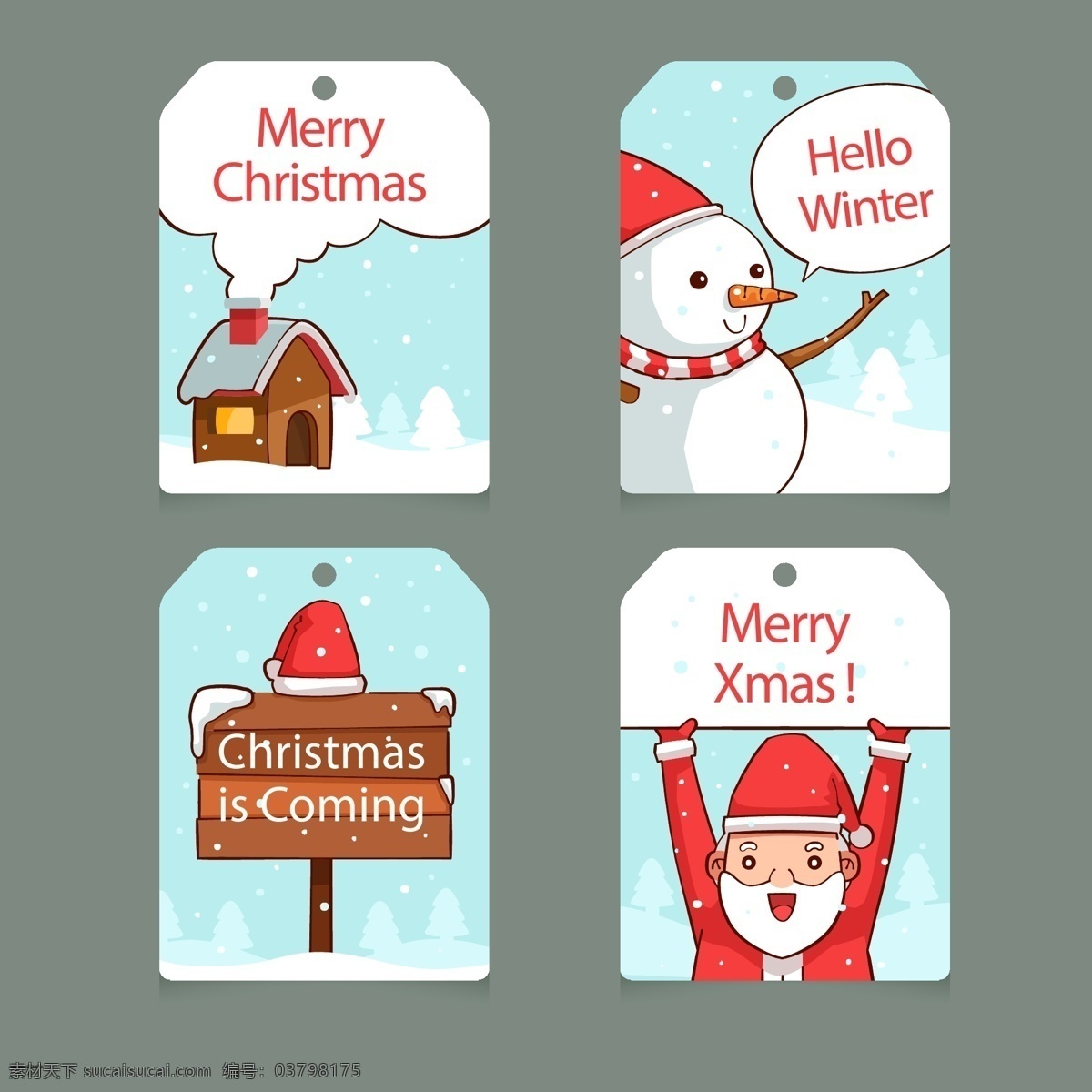 四 圣诞 卡片 圣诞背景 圣诞卡片 圣诞卡片素材 圣诞老人 雪人木牌