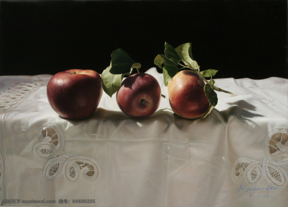 苹果 静物 油画 写生 水果 油画艺术 绘画艺术 装饰画 书画文字 文化艺术