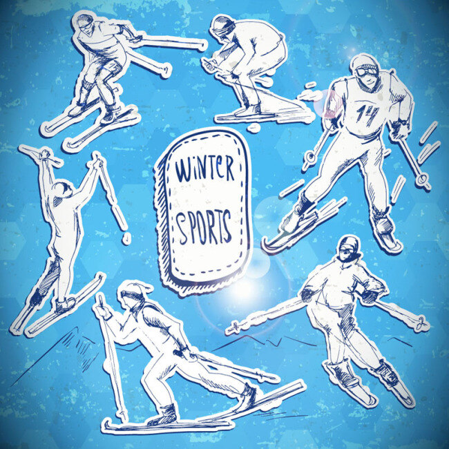 索契 冬奥会 滑雪 赛事 插画 矢量 奥运会 创意 冬季 人物 矢量素材 运动 矢量图 其他矢量图
