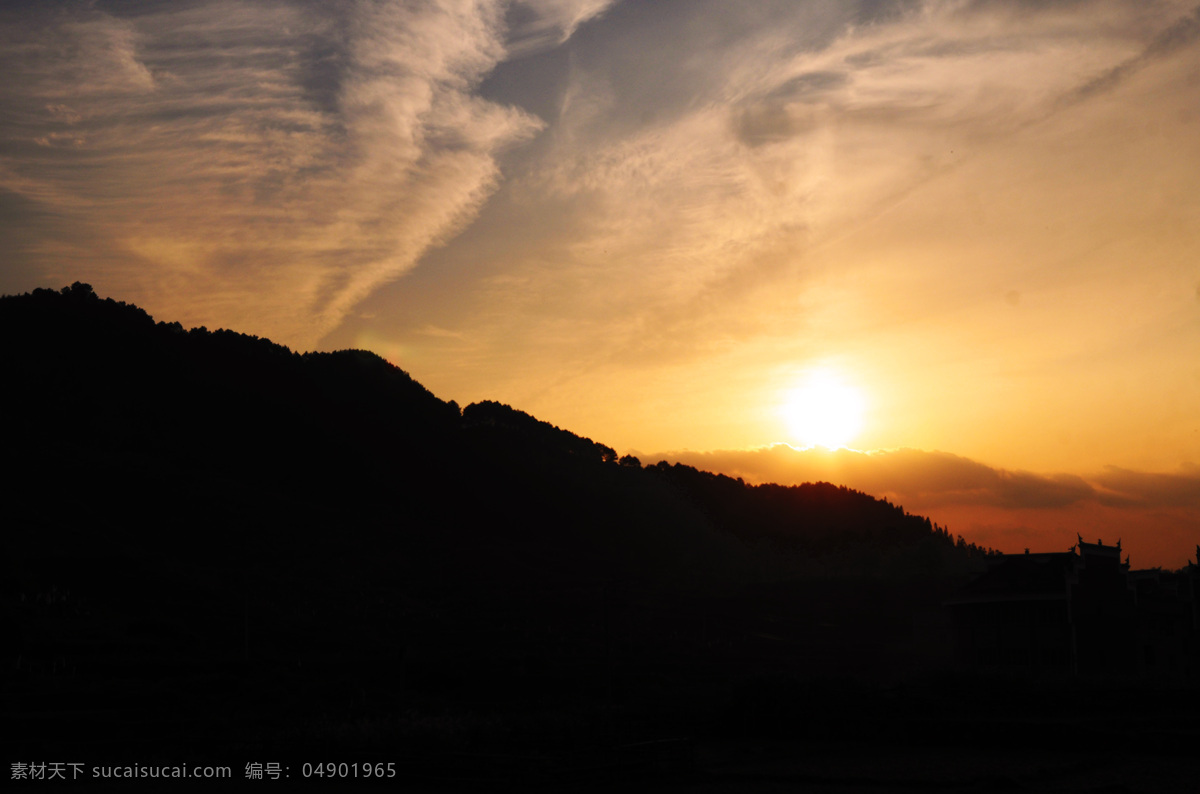 落日 剪影 山水风景 夕阳 自然景观 psd源文件