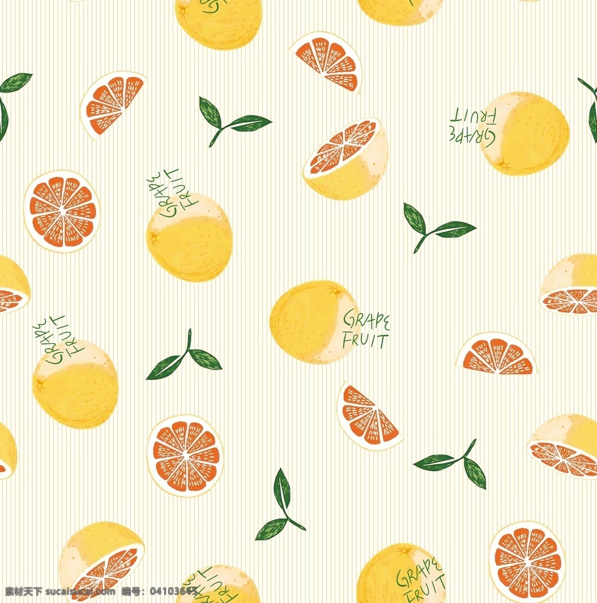 数码印花 橘子 水果 橙子 卡通 手绘 卡通设计