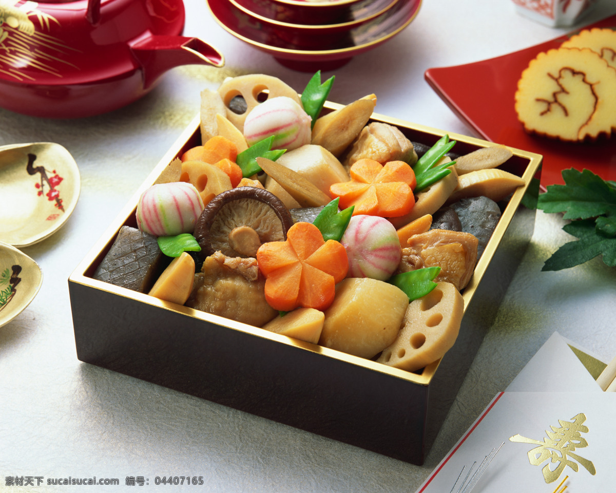 日本料理 料理 盘子 碗 香菇 大蒜 荷兰豆 萝卜干 豆腐 日韩饮食 餐饮美食