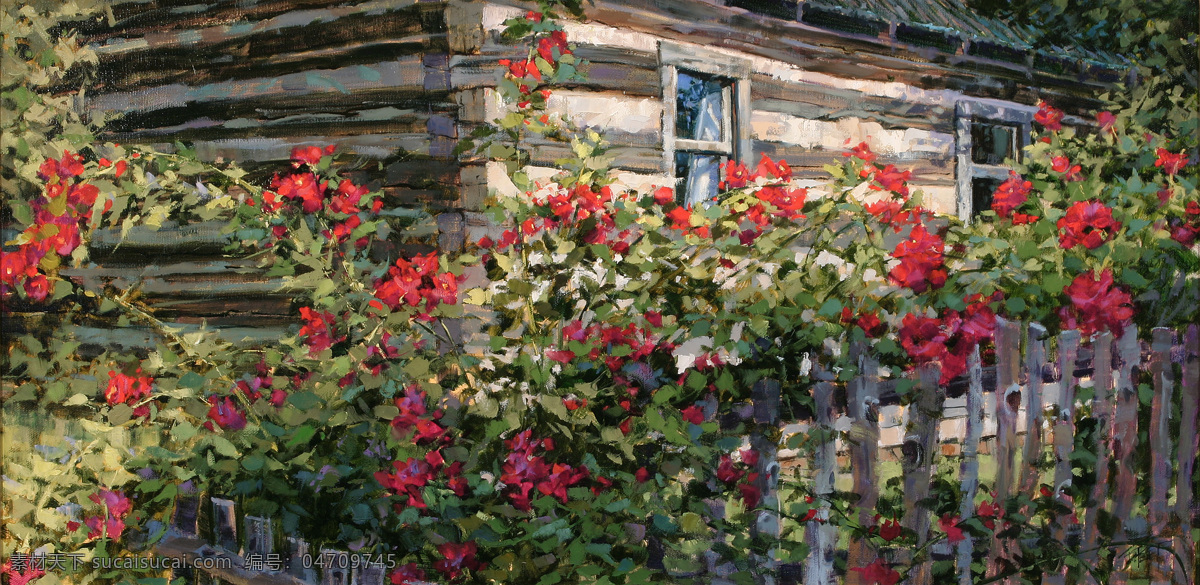 花园免费下载 高清风景油画 花园 花园油画 油画素材 油画 装饰素材