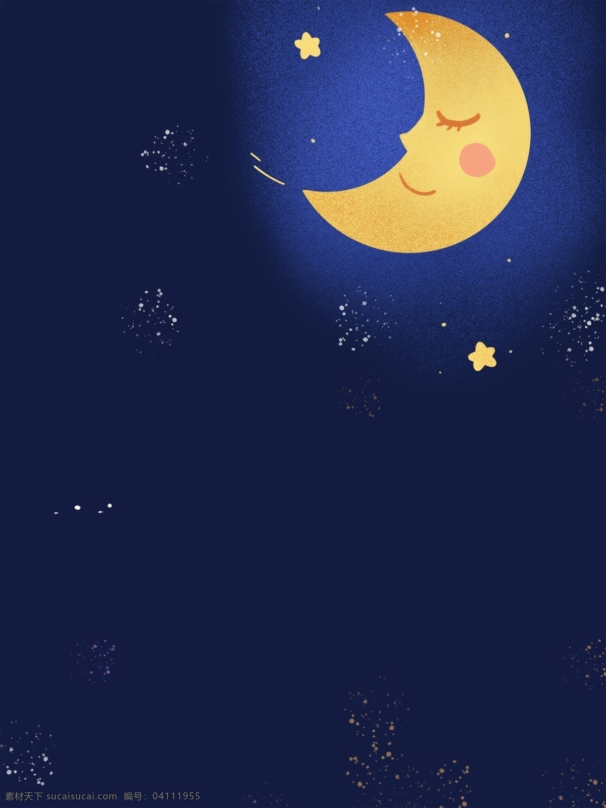 夜晚 浪漫 星星 月亮 背景 卡通 彩色 创意 装饰 设计背景 海报背景 简约 图案