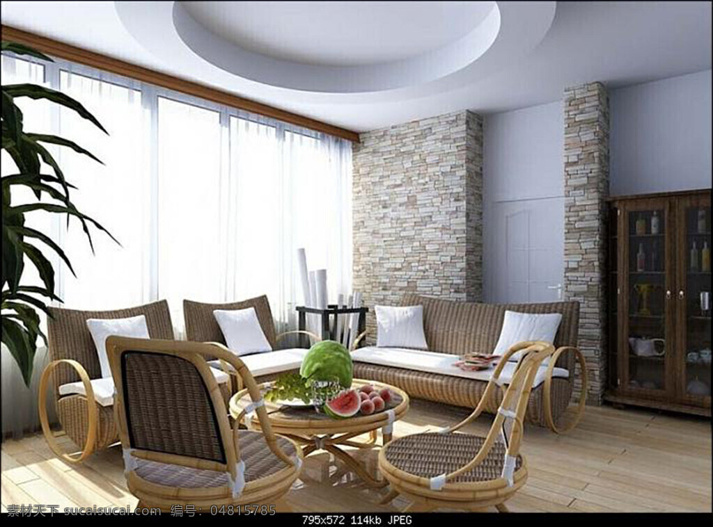 中式 田园 风格 3d 模型 中式田园风格 3d模型 室内空间模型 客厅模型 max格式 白色