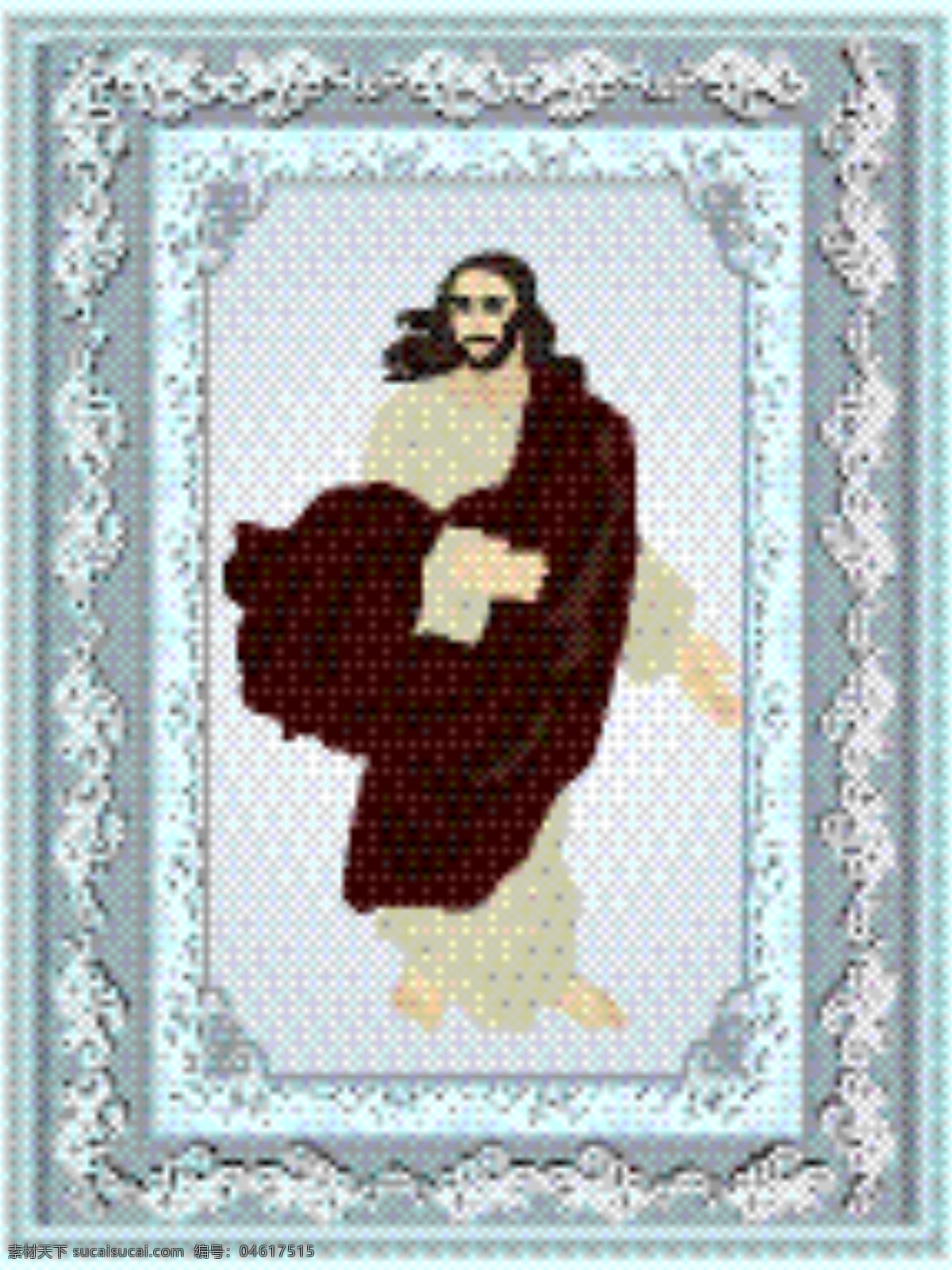 耶稣基督 装饰 框 白色