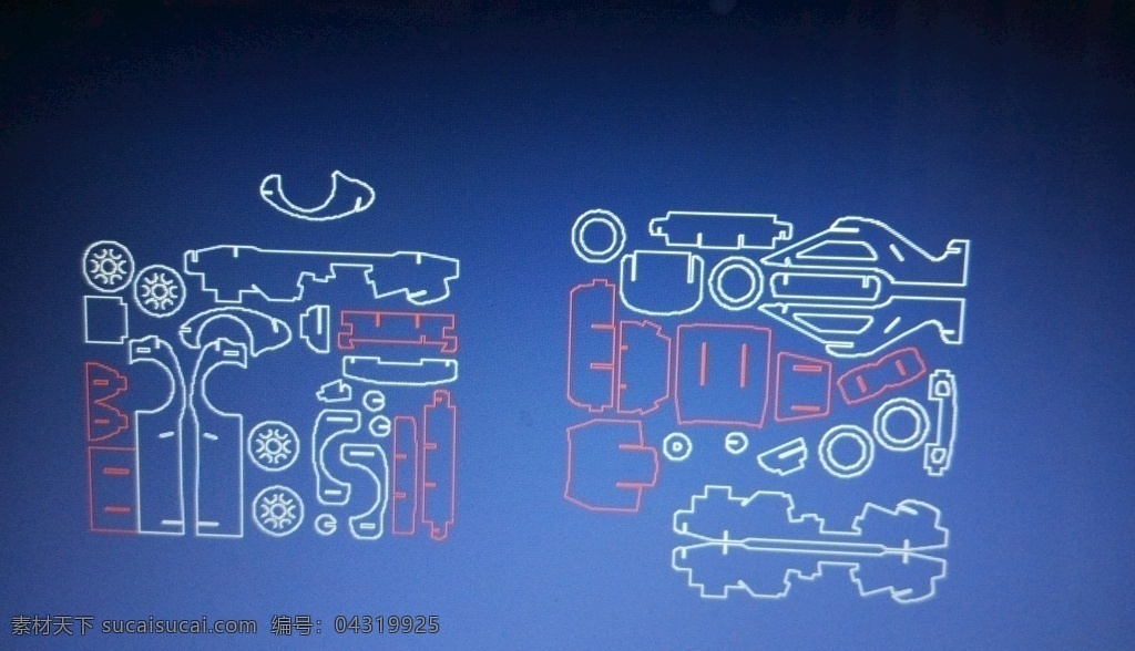 跑车拼件 工艺品 摆件 切割件 激光切割 水切割 线切割 文化艺术 传统文化 dwg
