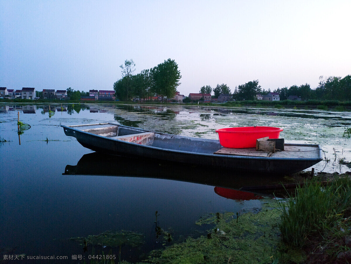 小桨船 农村 小船 捕鱼 池塘 桨 个人照片 自然景观 自然风景