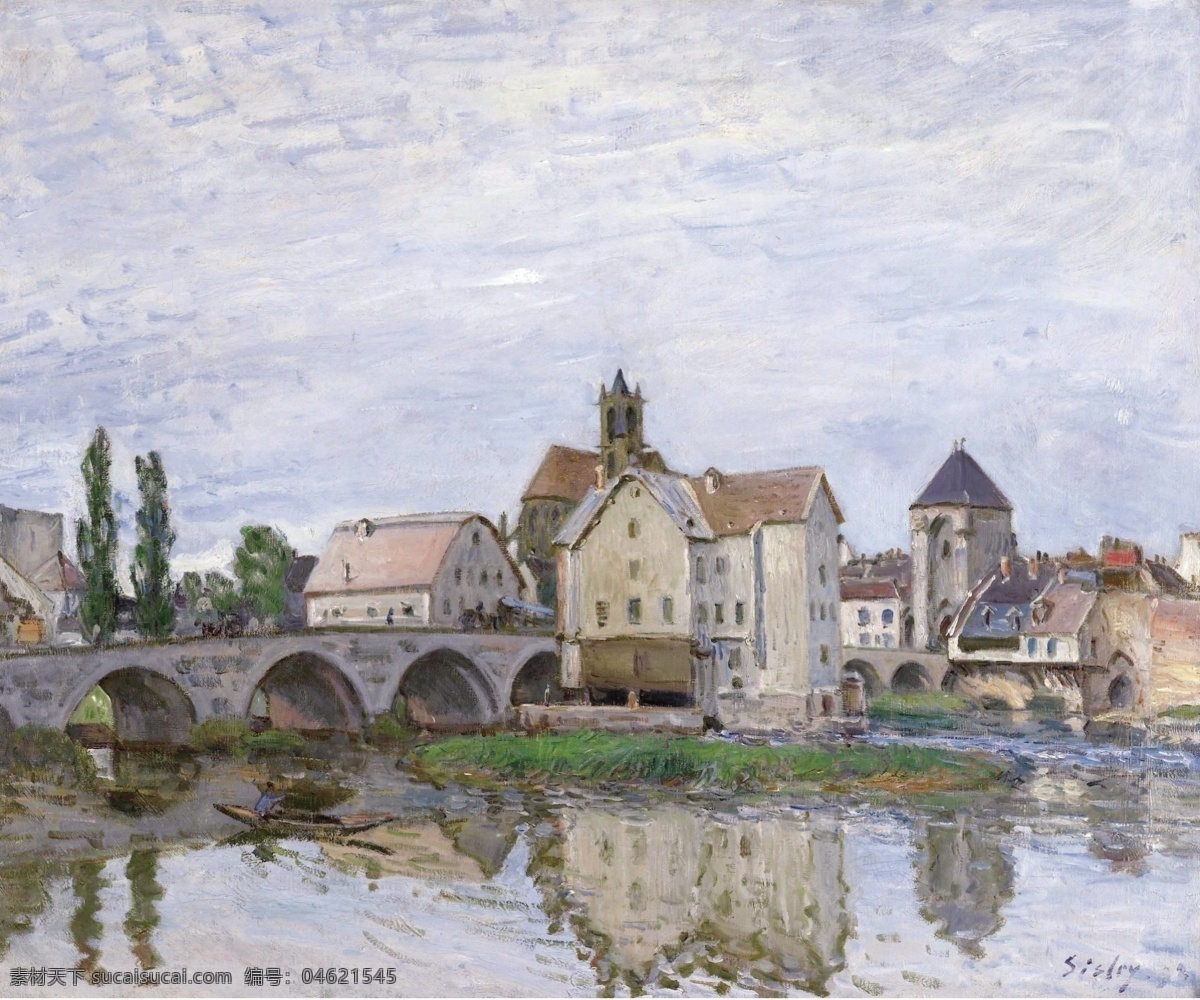 sisley 印象派 自然风景 天空 油画 装饰画 法国 画家 阿尔弗 莱德 西 斯莱 alfred weather grey moretsurloing