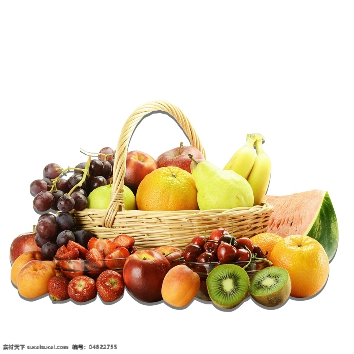 新鲜 水果篮 元素 葡萄 芒果 苹果 唯美 水果 果实 句子 各种水果