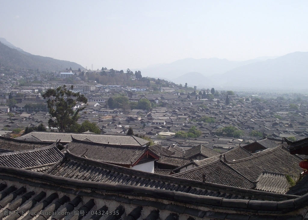 屋顶 云南 丽江 城镇 风景 层叠 自然风景 旅游摄影