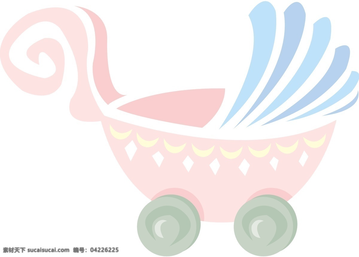 婴儿车 玩具 矢量图
