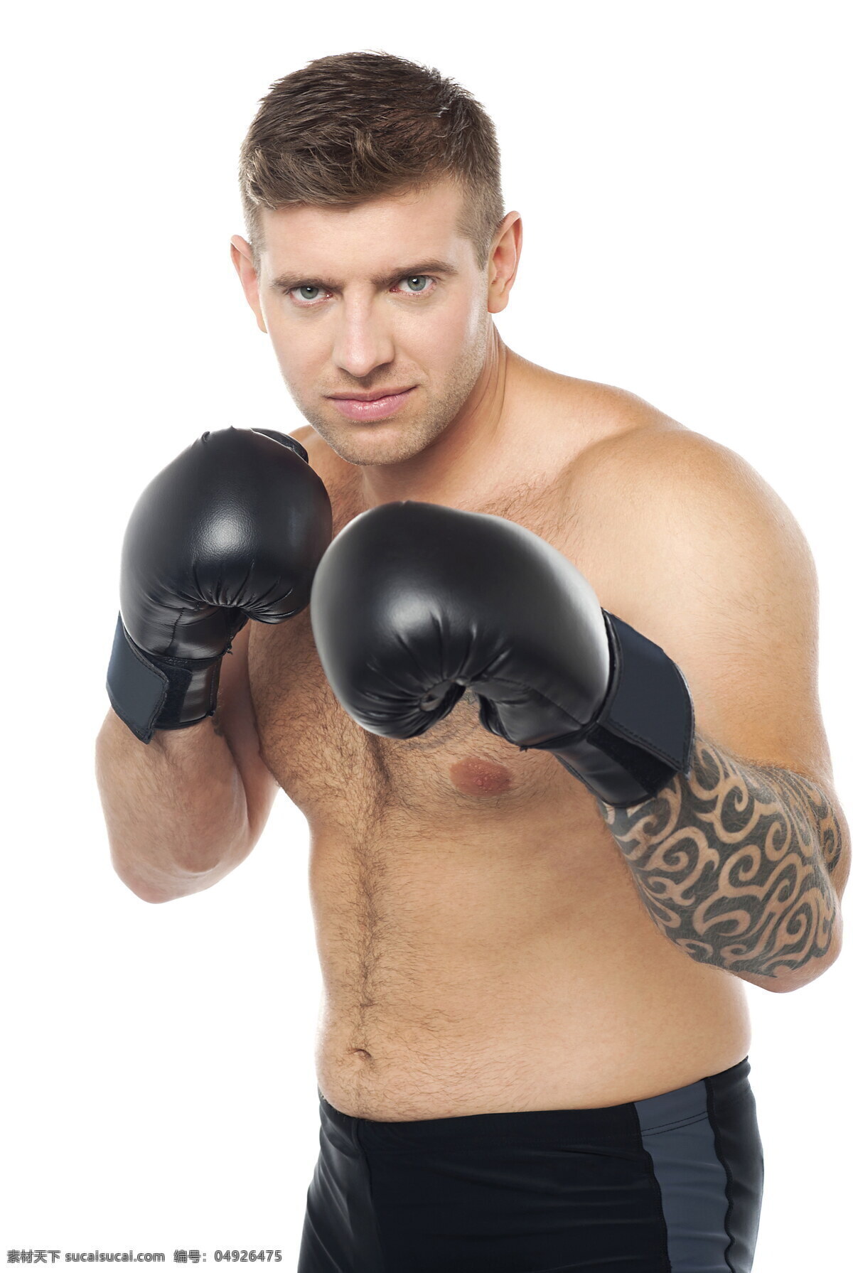 打拳 击 男人 打拳击 黑色拳击手套 纹身 动作 姿势 肌肉 健壮 锻炼 健身 运动 健美 外国男人 生活人物 人物图片