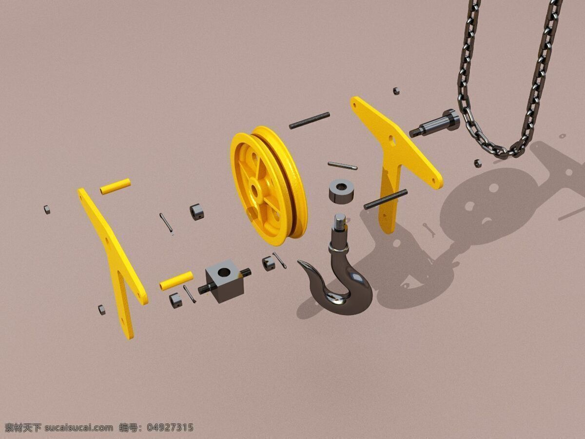 链 滑轮 工具 机械设计 3d模型素材 电器模型