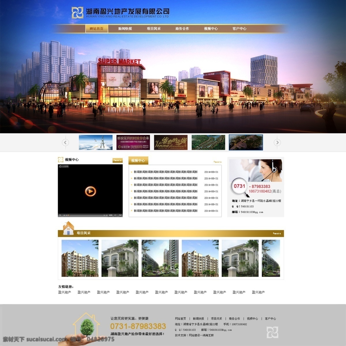 房地产 网站设计 金色地产 模版网站 卖房子 原创设计 原创网页设计
