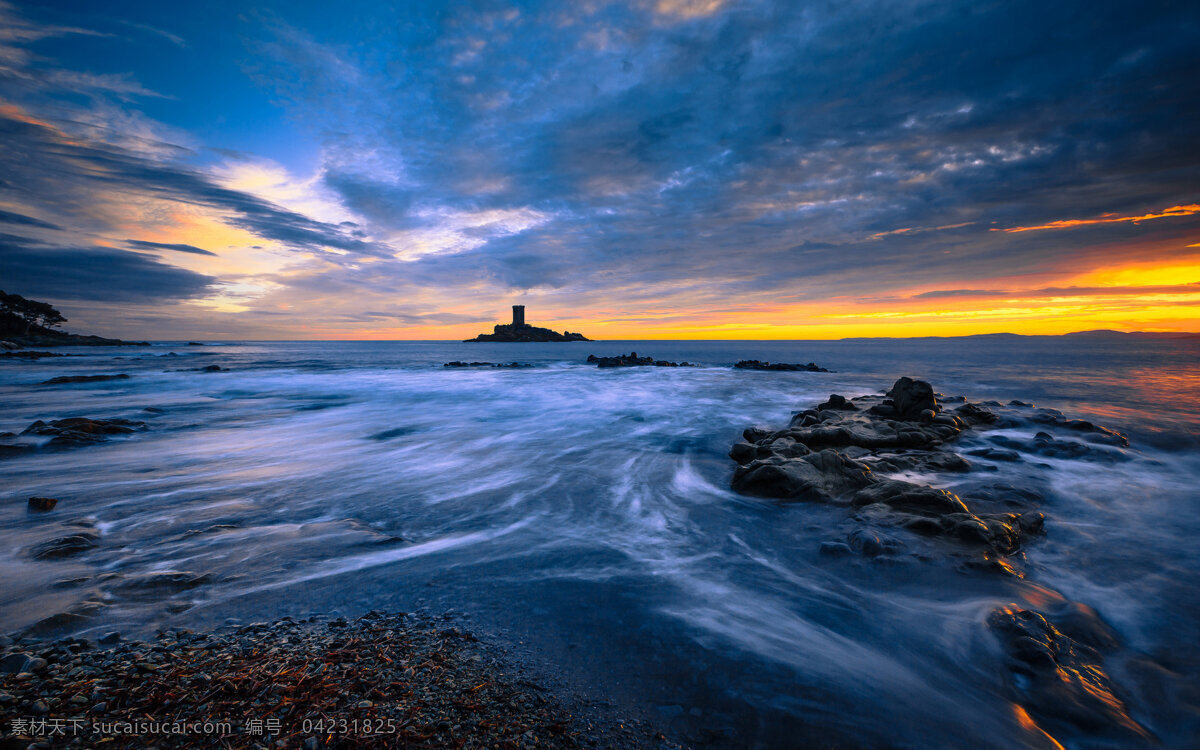 夜幕 下 大海 美景 日暮 海浪 多娇江山 自然景观 自然风景