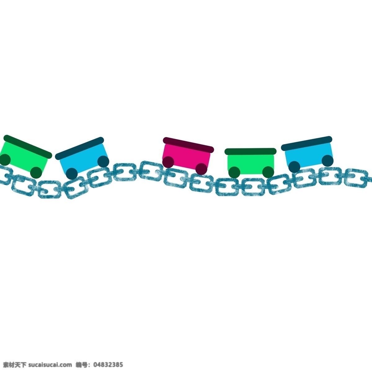 玩具 锁链 分割线 插画 玩具分割线 彩色的分割线 锁链分割线 创意分割线 手绘分割线 卡通分割线