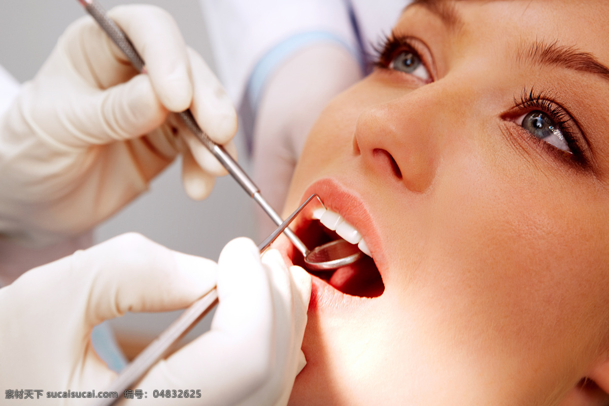 检查 牙齿 美女图片 健康牙齿 洁白牙齿 健康洁白 微笑 笑容 牙科医院 医生 人体器官图 人物图片