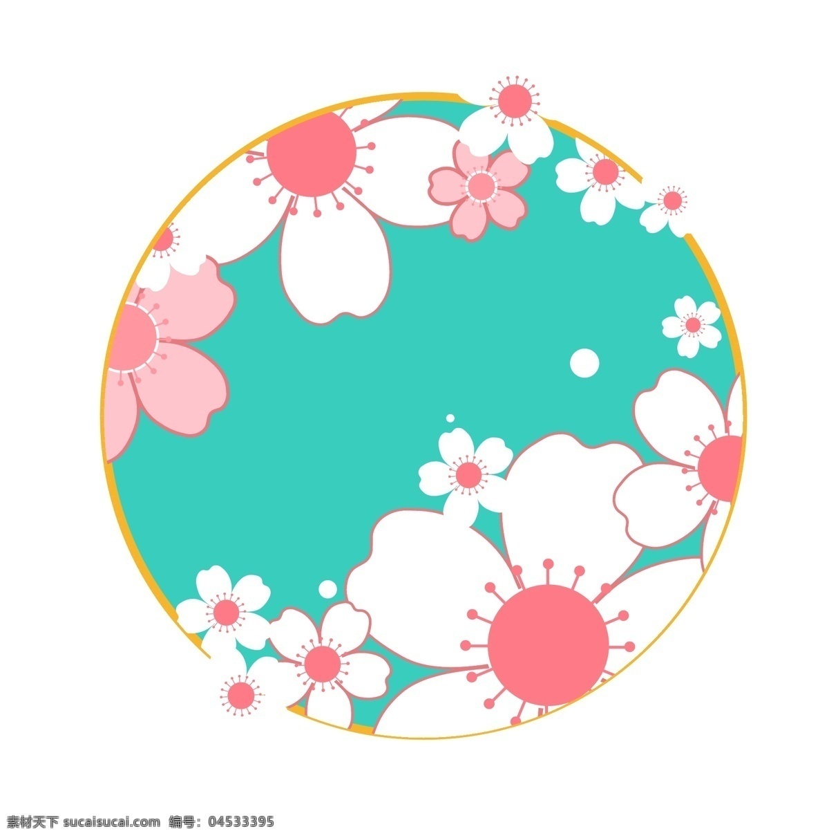 樱花 多多 装饰 图案 圆形 花 樱 花瓣 矢量 日本 花卉 矢量樱花 花朵 山 和风 浪漫 彩色 粉色 层次