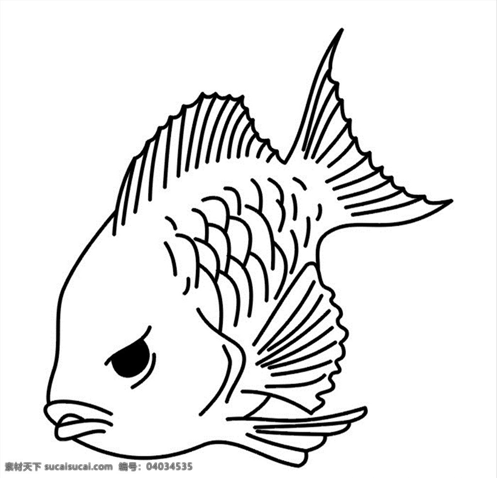 鱼矢量图图片 鱼 线描鱼 鱼素材 鱼图案 黑白鱼 金鱼 鱼雕刻图 鱼矢量图 手绘鱼 生物世界 鱼类