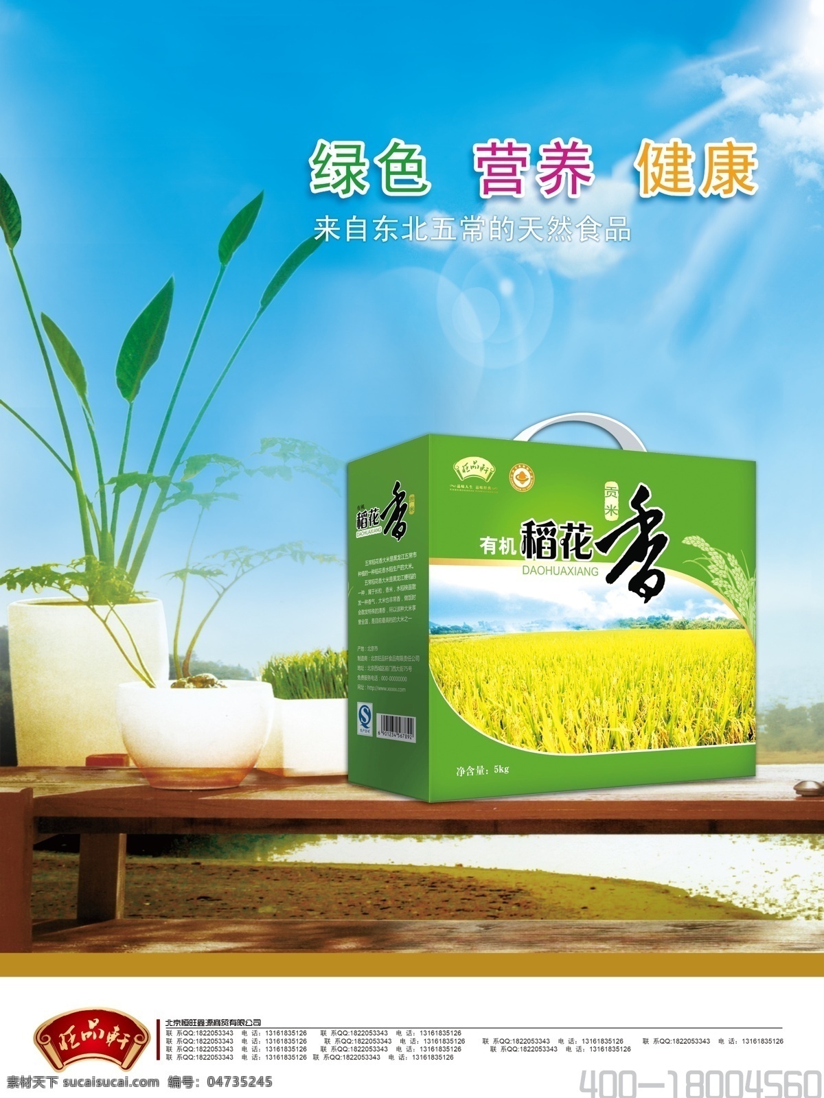 五常稻花香 贡米 五常稻花香米 绿色食品海报 大米海报 广告设计模板 源文件