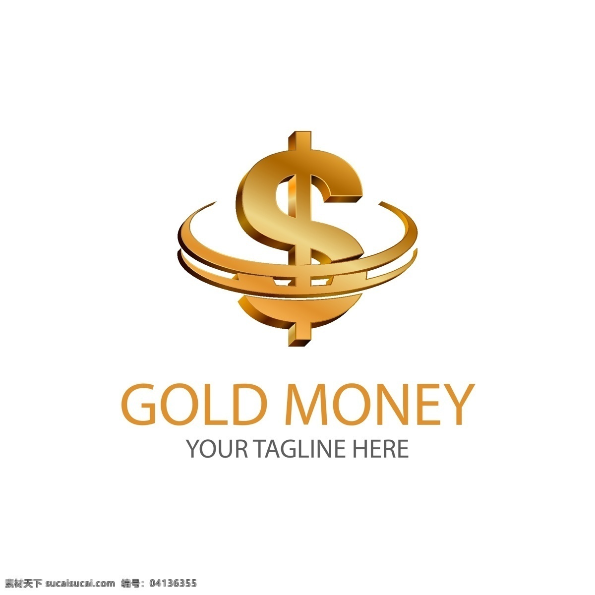 金色 金币 标志 logo 模板 美元符号 logo模板