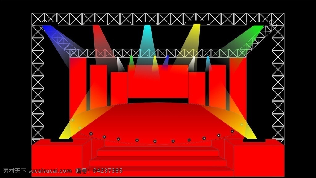 舞台效果图 效果图 舞台 效果图设计 灯光 舞台背景 台阶 红色 矢量 舞台素材 其他设计