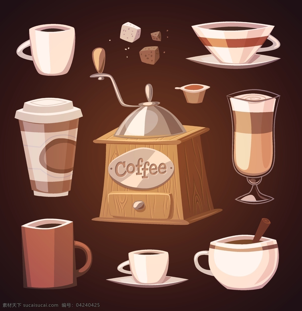 矢量咖啡和糖 矢量 咖啡 糖 模板下载 方糖 矢量咖啡 咖啡杯 咖啡元素 咖啡设计 咖啡图案 餐饮美食 生活百科 矢量素材 黑色