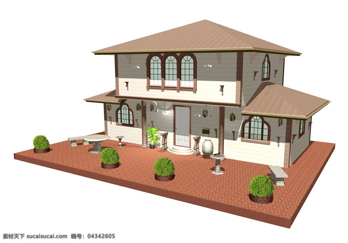 时尚 别墅 树 植物 房子 房子模型 房子设计 3d房子 建筑 建筑设计 环境家居