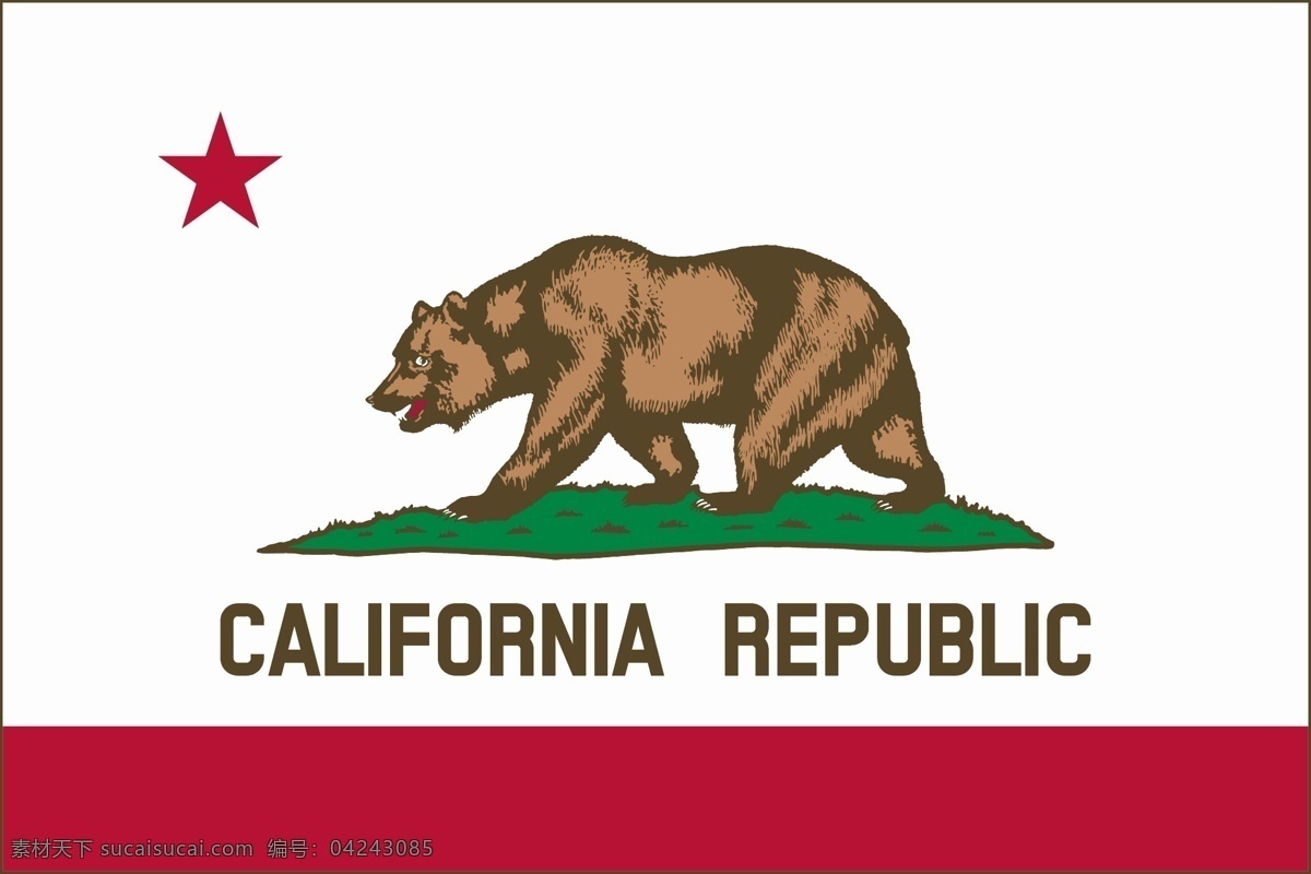 美国 加利福利亚 州 旗 加州州旗 州旗 美国加州 标志图标 公共标识标志