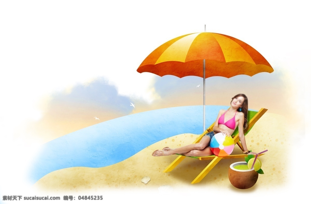 分层 比基尼 单反 海洋 旅行 美女 沙滩 娱乐 模板下载 沙滩娱乐 椰树 阳光 海滩阳光 源文件