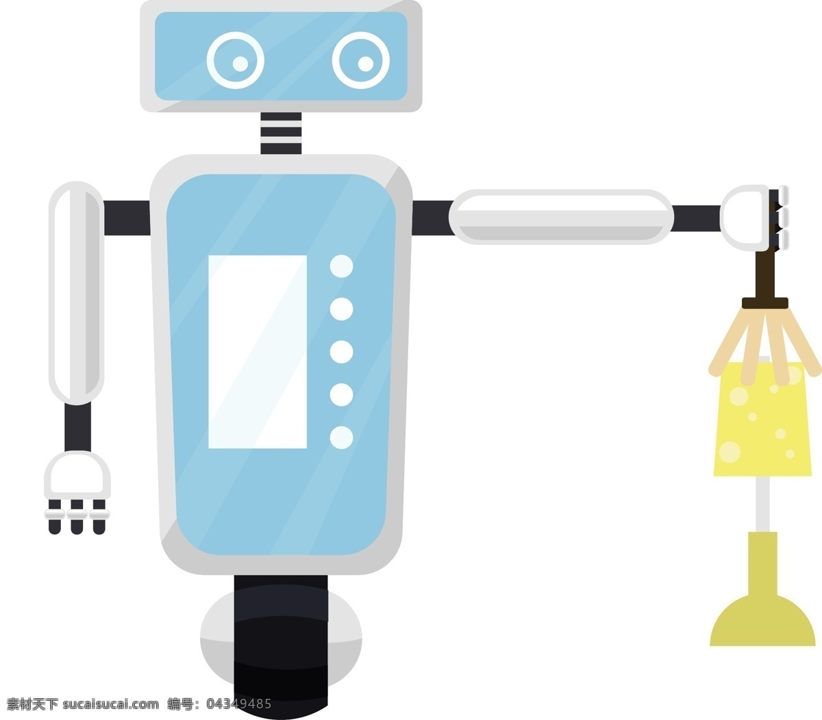 人工智能 高科技 家庭服务 机器人 卡通 台灯 手绘