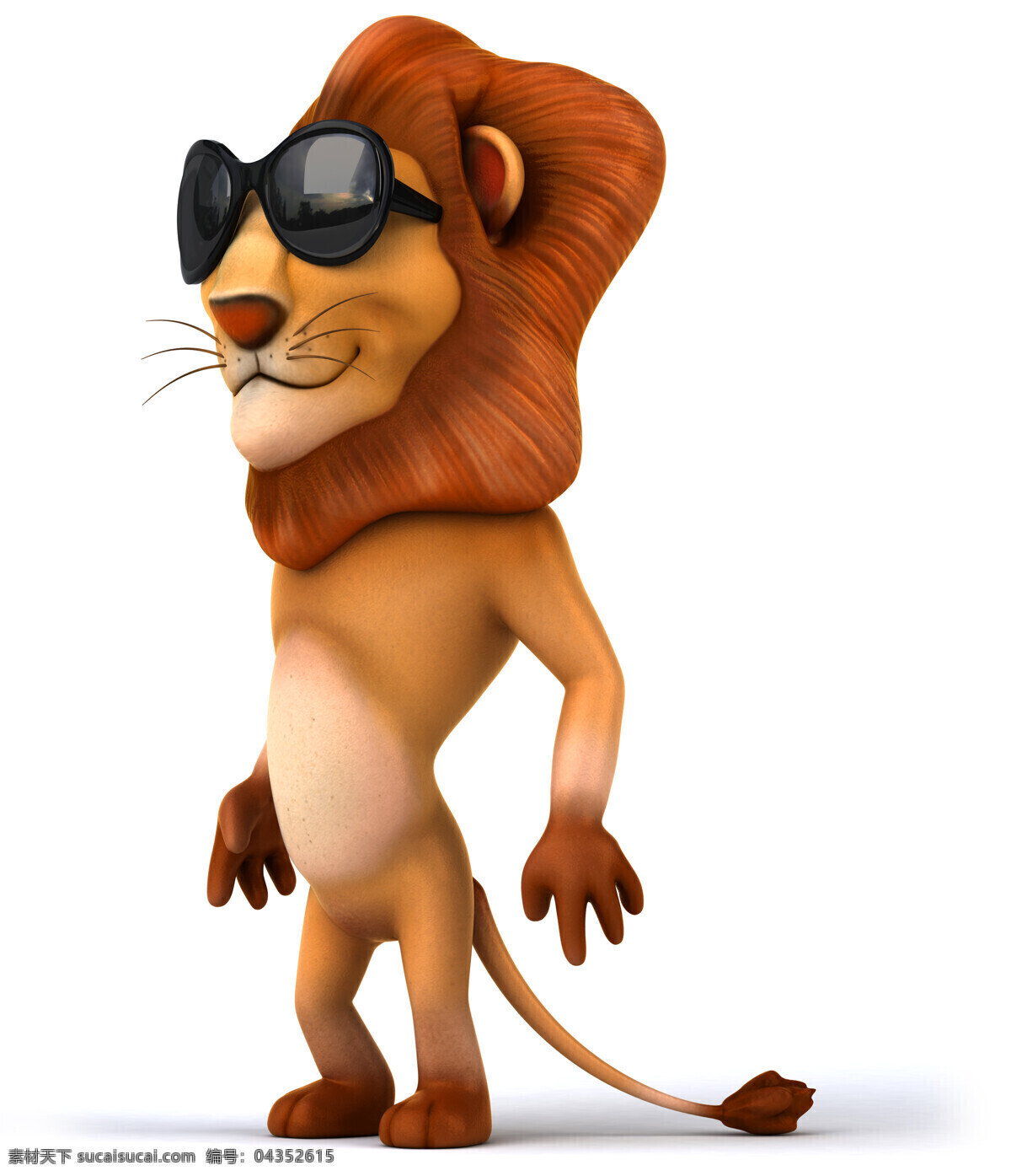 戴 眼镜 的卡 通 狮子 墨镜 卡通动物 3d卡通动物 3d狮子 陆地动物 生物世界 白色