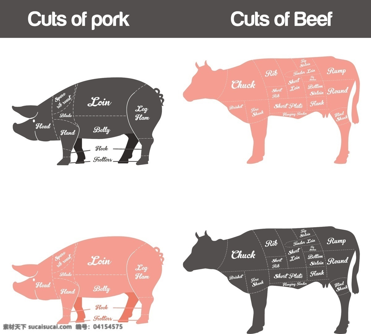 卡通 不同 风格 猪 侧面 卡通猪 猪肉 猪猪 牛肉