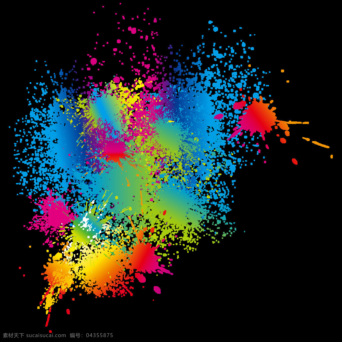 创意 彩色 水彩 斑点 元素 png元素 滴落 痕迹 免抠元素 透明素材 五颜六色
