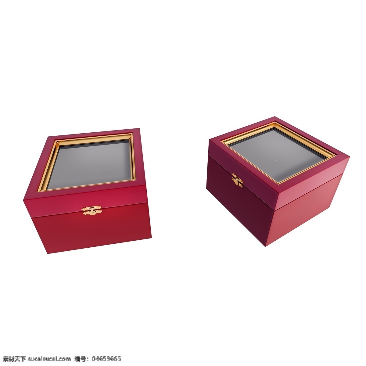 立体 红色 透明 礼盒 图 收纳盒 盒子 母亲节 质感 精致礼物 仿真 3d 创意 套图 png图