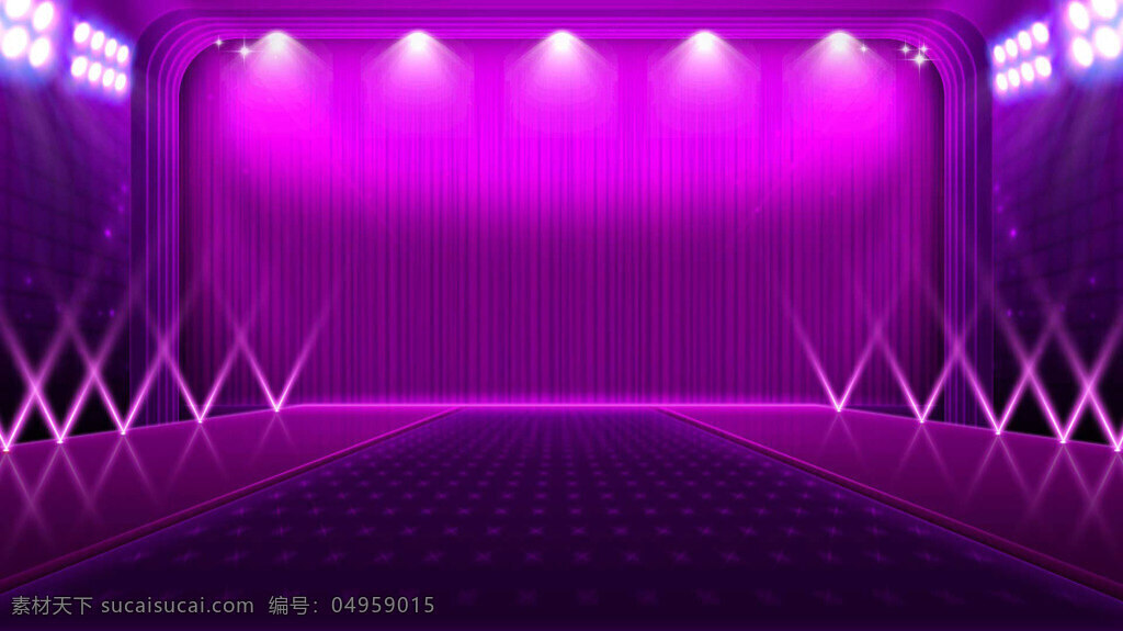 浪漫 灯光 舞台 背景 光线 紫色渐变 梦幻 海报 广告