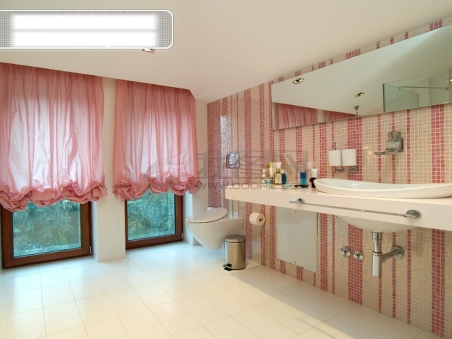 淡 粉色 格调 时尚 浴室