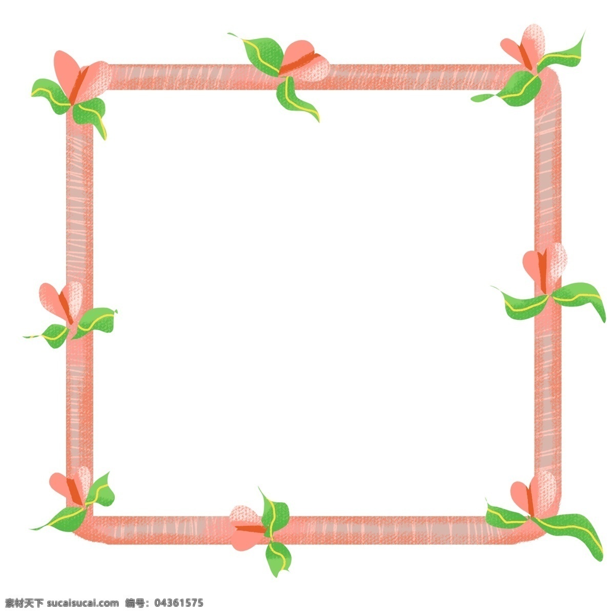 春夏 粉色 可爱 花鸟 边框 绿色 粉嫩 正方形 花朵 春天 夏天 花边 框架 装饰 实用 温暖 生机 活力 植物 花朵边框