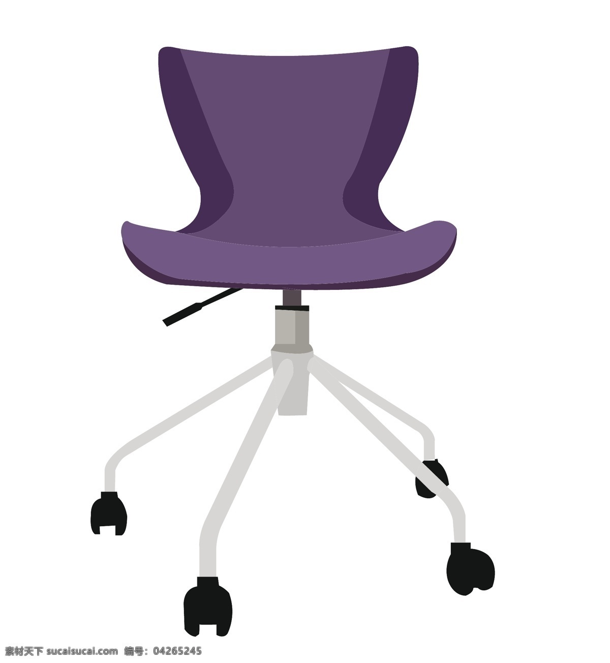 紫色 升降 旋转 椅 插画 紫色的椅子 带靠背的椅子 时尚旋转椅 高档升降座椅 高档旋转椅 黑色的轮子