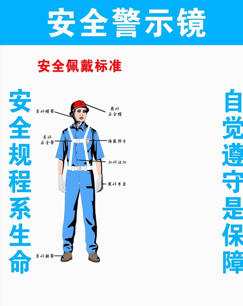 安全警示镜 警示镜 工地 蓝色 安全 警示 标志图标 公共标识标志