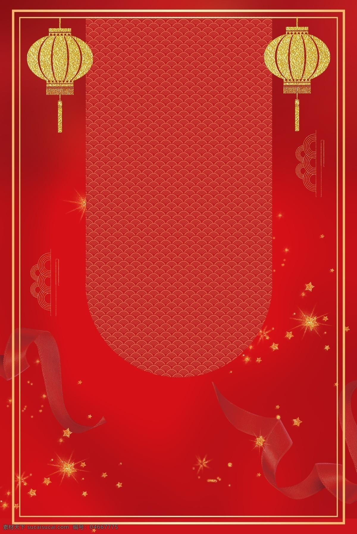 红色 2019 新年 展板 背景 灯笼 喜庆 新年快乐 春节素材 背景展板 猪年素材 猪年模板