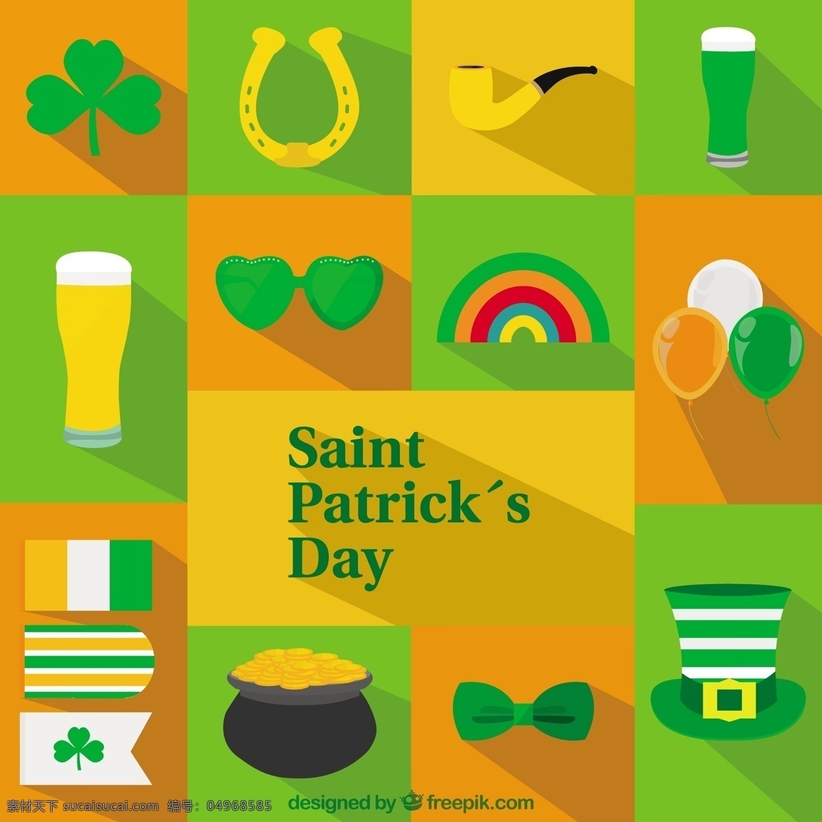圣 巴特里克 节 图标 卡 啤酒 绿色 帽子 假日 三叶草 圣帕特里克日 爱尔兰 贺卡 问候 一天 圣帕特里克 帕特里克 传统 st 橙色
