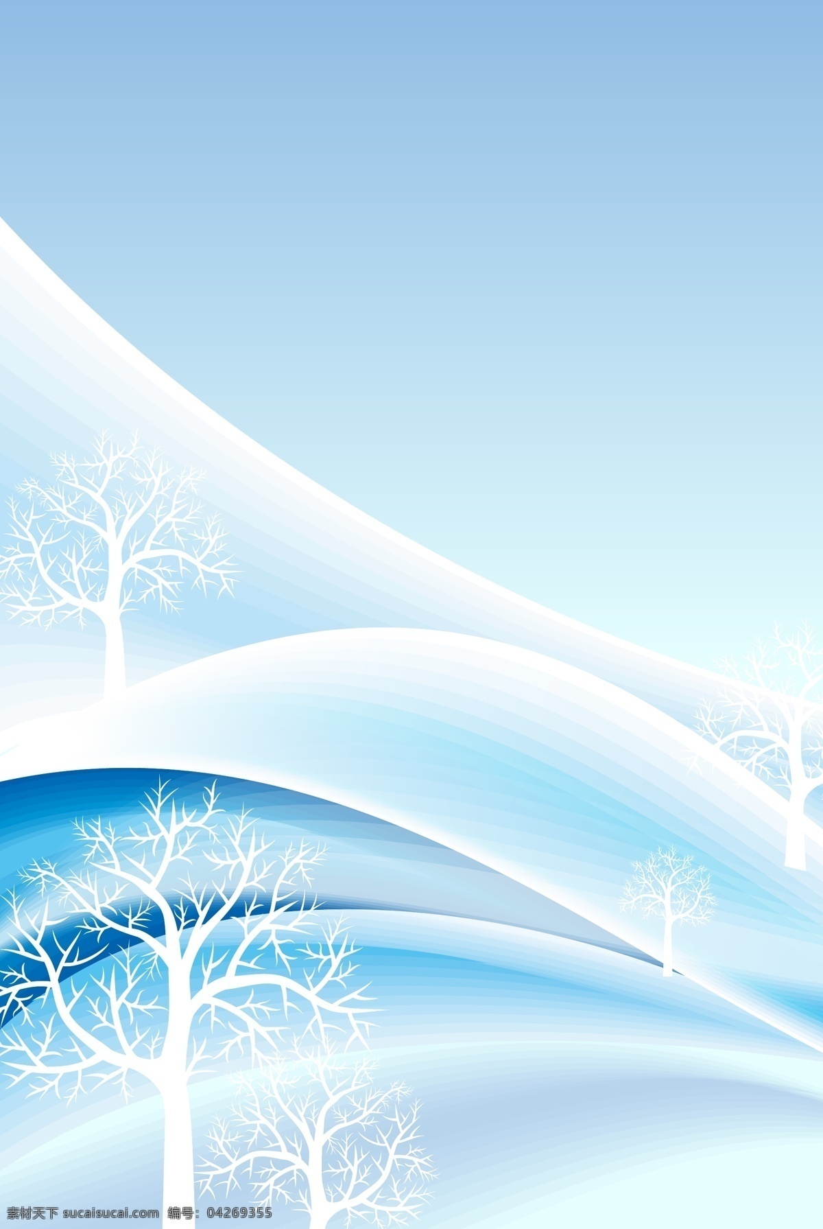 圣诞 雪地 冬天 卡通 展板 背景 唯美 简约 蓝色 冬至背景 冬至节气