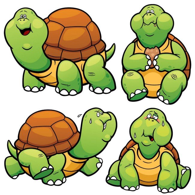卡通乌龟漫画 卡通动物 动物 矢量素材 矢量图 乌龟 漫画 绿色 卡通乌龟