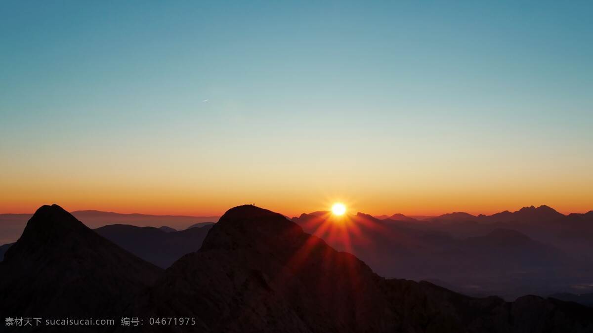 日出图片 日出 朝阳 朝霞 夕阳 晚霞 阳光 霞光 山脉 远山 山峰 天空 白云 云朵 云海 风景 自然景观 自然风景