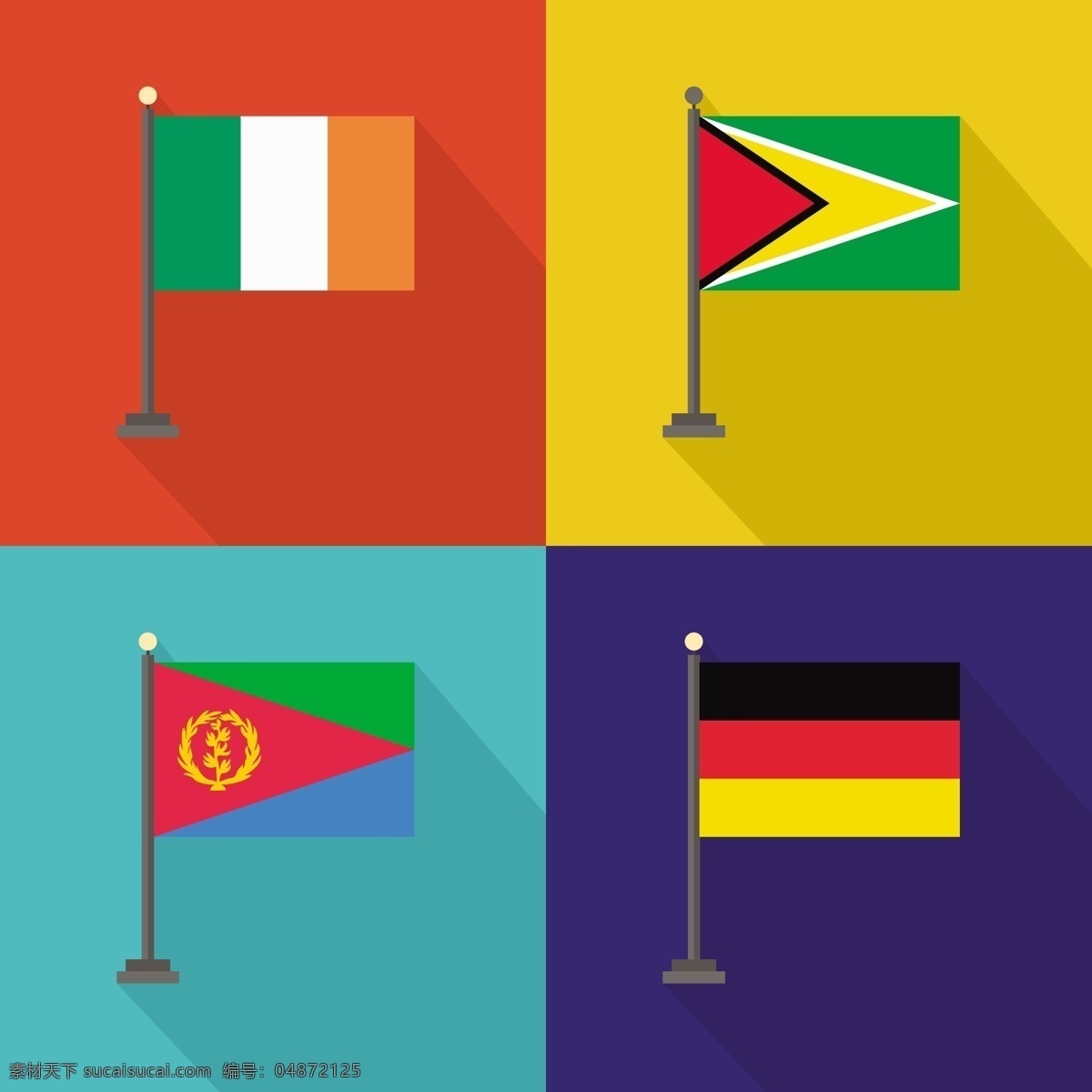 各国国旗图案 世界国旗 国徽 国家 德国 爱国 地理 爱尔兰 美国 圭亚那
