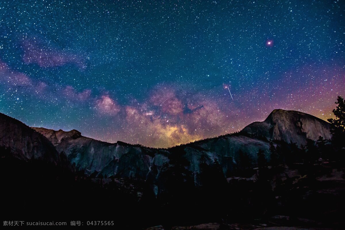 灿烂星空 灿烂 星空 群山 星光 天空 摄影专辑 自然景观 自然风景